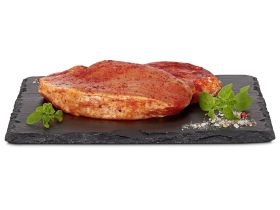 Schweinehalssteak mariniert Paprika