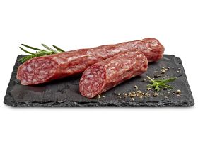 Strolghino-Salami Stück im Papier