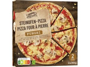 Steinofen-Pizza Hawaii / Funghi