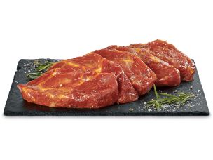 Schweins Halssteak gewürzt